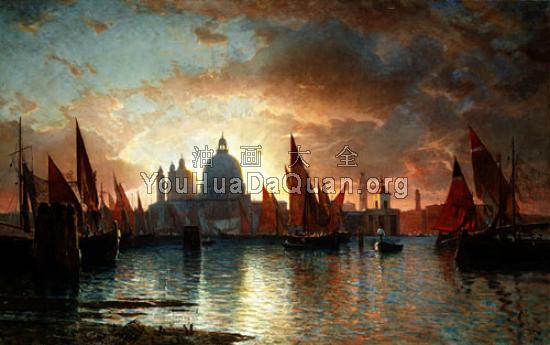 Santa Maria Della Salute Sunset - 威廉·斯坦利·哈兹尔廷
